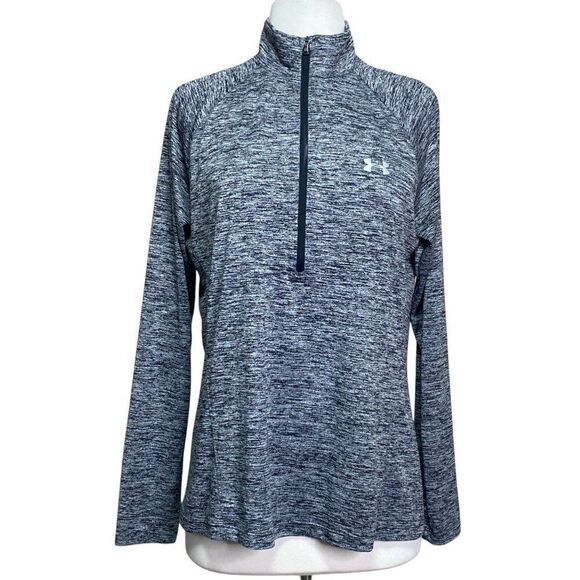 Under Armour Heather Gray Long Sleeve Mock Neck Top Size Large - Picture 1 of 6